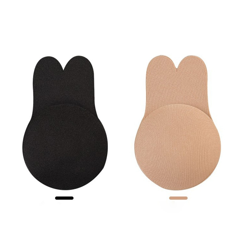 1 Pair Women Self Adhesive Push Up Bra Crop Top Silicone Nipple Cover Stickers Women Invisible Bra Strapless Blackless Bralette