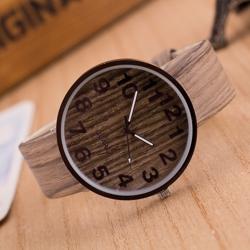 Zegarek Analogowy kwarcowy drewniany motyw