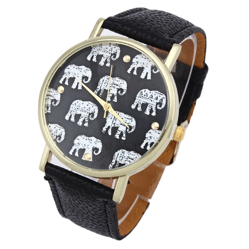 Damski zegarek kwarcowy ze Słoniami