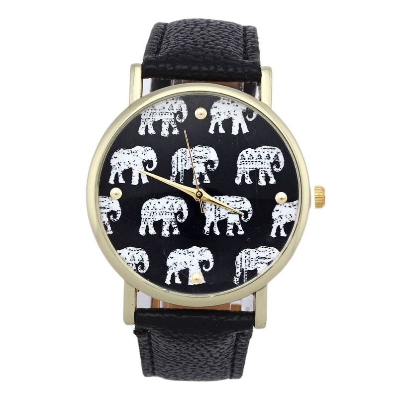 Damski zegarek kwarcowy ze Słoniami