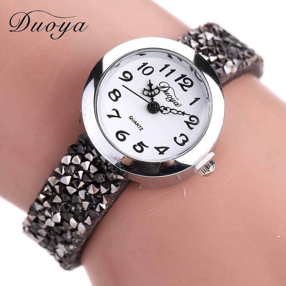 Kobiecy zegarek Duoya z kryształami
