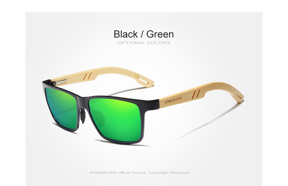 KINGSEVEN marka oryginalny Design aluminium + bambus naturalny drewniany Handmade okulary mężczyźni spolaryzowane okulary przeciwsłoneczne dla kobiet