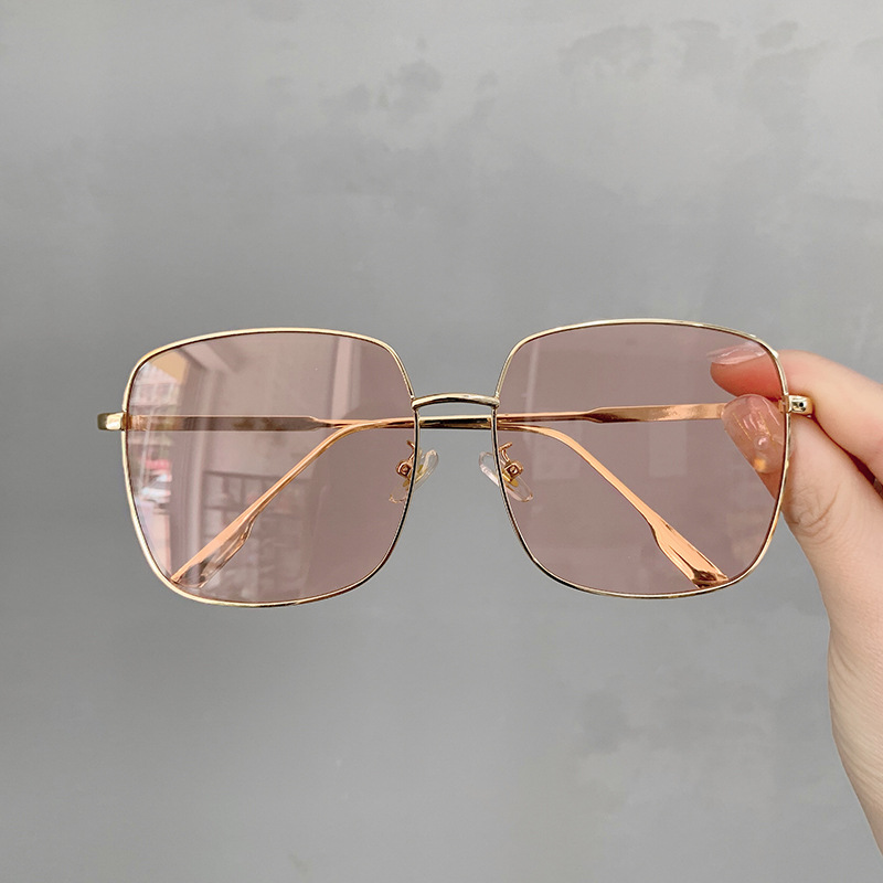 VWKTUUN okulary przeciwsłoneczne damskie Vintage ponadgabarytowe okulary kwadratowe odcienie metalowa rama damskie okulary przeciwsłoneczne UV400 okulary szkła z efektem oceanu okulary