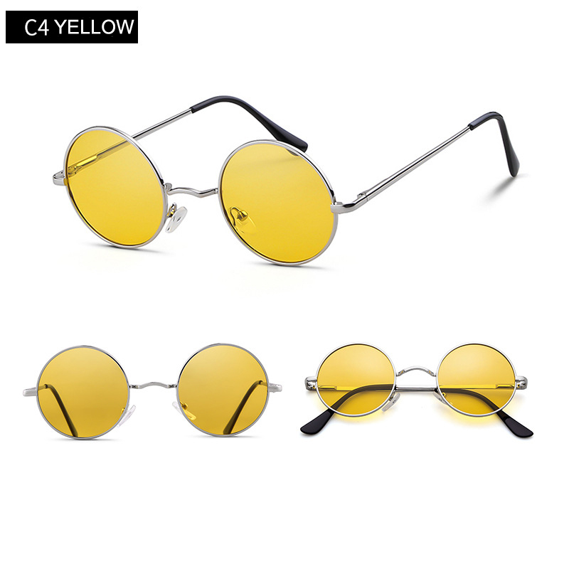 MIZHO 2020 vintage okrągłe metalowe okulary przeciwsłoneczne damskie marka projekt Punk żółte okulary damskie okulary mężczyźni spolaryzowane ochrona UV