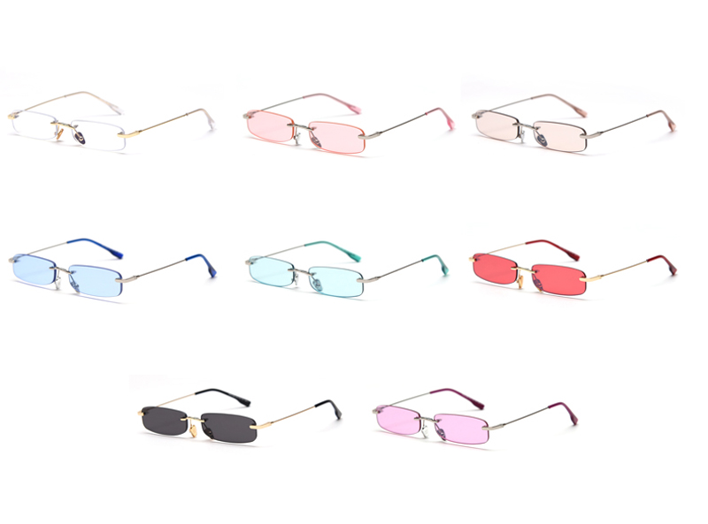 Peekaboo retro okulary przeciwsłoneczne bezramkowe kwadratowe męskie przyciemniane kolor małe okulary przeciwsłoneczne dla kobiet 2020 uv400 prezent na lato metal dropship