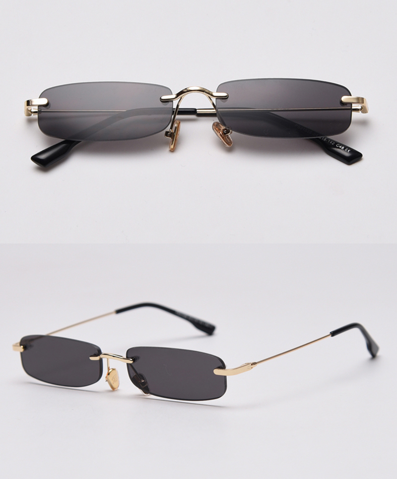 Peekaboo retro okulary przeciwsłoneczne bezramkowe kwadratowe męskie przyciemniane kolor małe okulary przeciwsłoneczne dla kobiet 2020 uv400 prezent na lato metal dropship