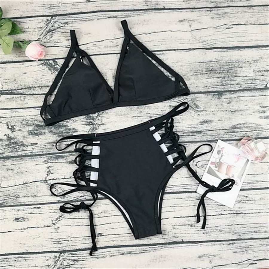 Bandaż Bikini set kobiety stroje kąpielowe 2018 Sexy strój kąpielowy Bikini wysokiej talii strój kąpielowy brazylijski Biquini Maillot De Bain Femme XL