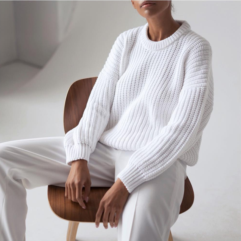 Hirsionsan luźne, jesienne swetry damskie 2020 nowy koreański elegancki sweter z dzianiny ponadgabarytowe ciepłe damskie swetry moda jednolite topy