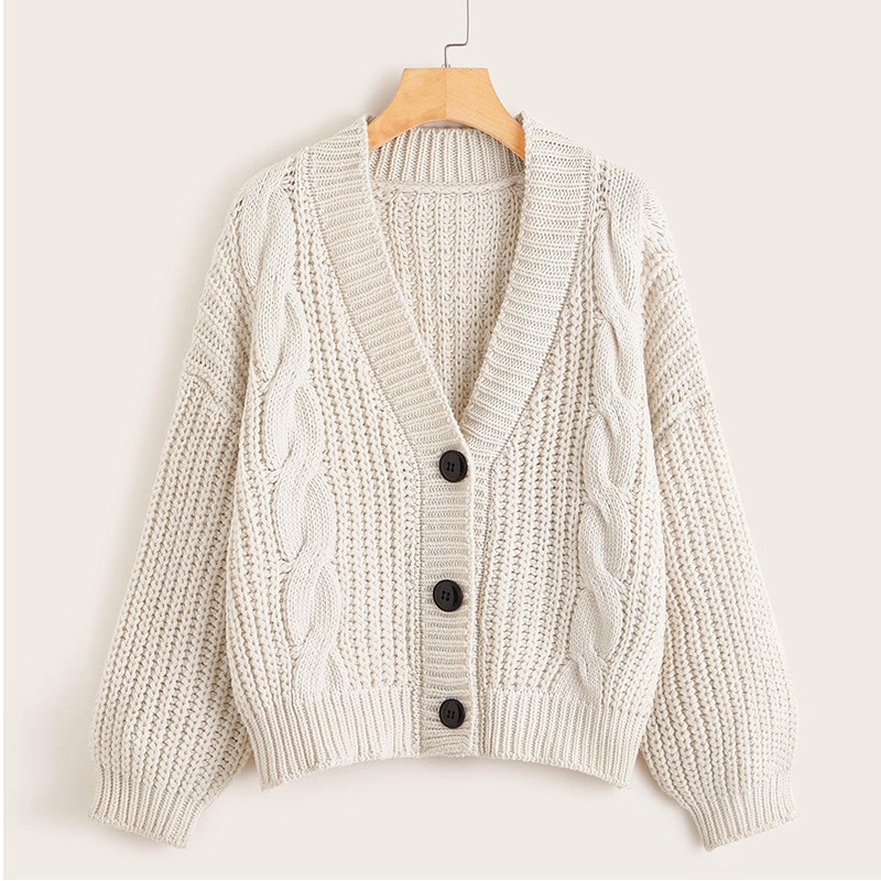 Sweter Vintage sweter z dzianiny V Neck Women 2020 sweter z długim rękawem z długim rękawem dzianinowe swetry płaszcz i kurtki damskie