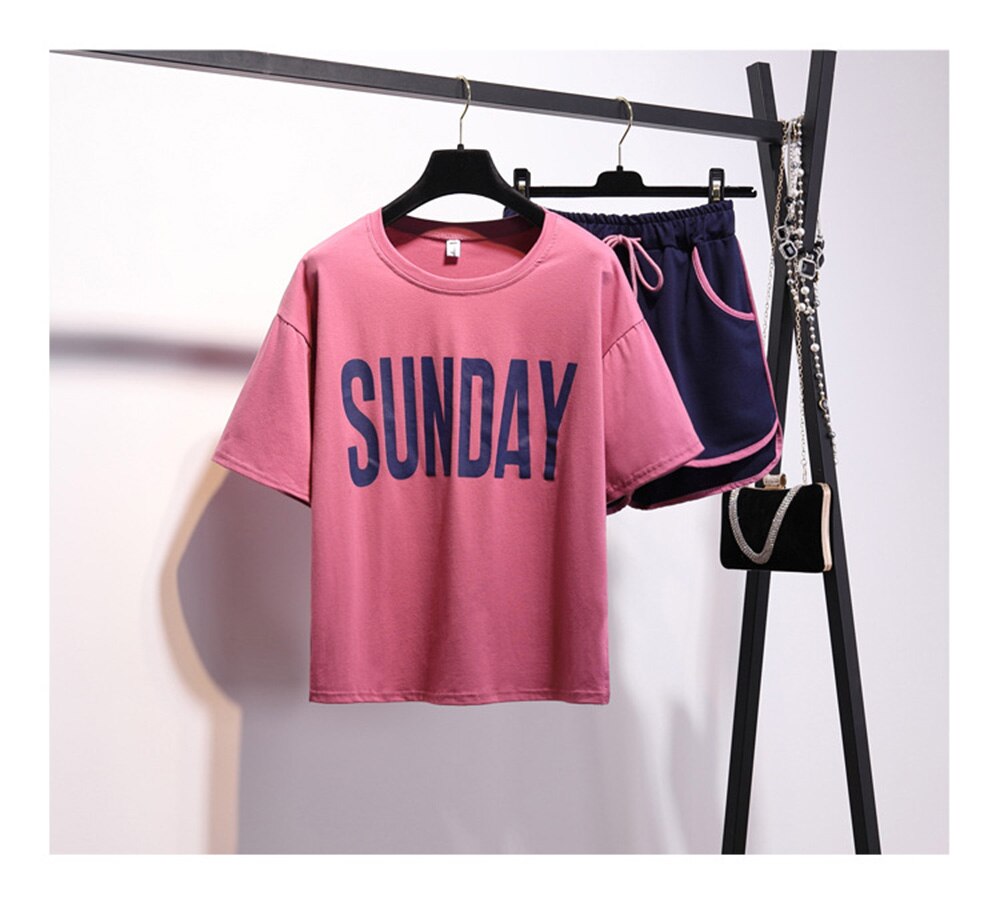 Dziewczęta Casual Pijama dwuczęściowa moda niedziela drukuj krótki zestaw piżamy słodki krótki rękaw damski T-shirt i spodenki ze sznurkiem