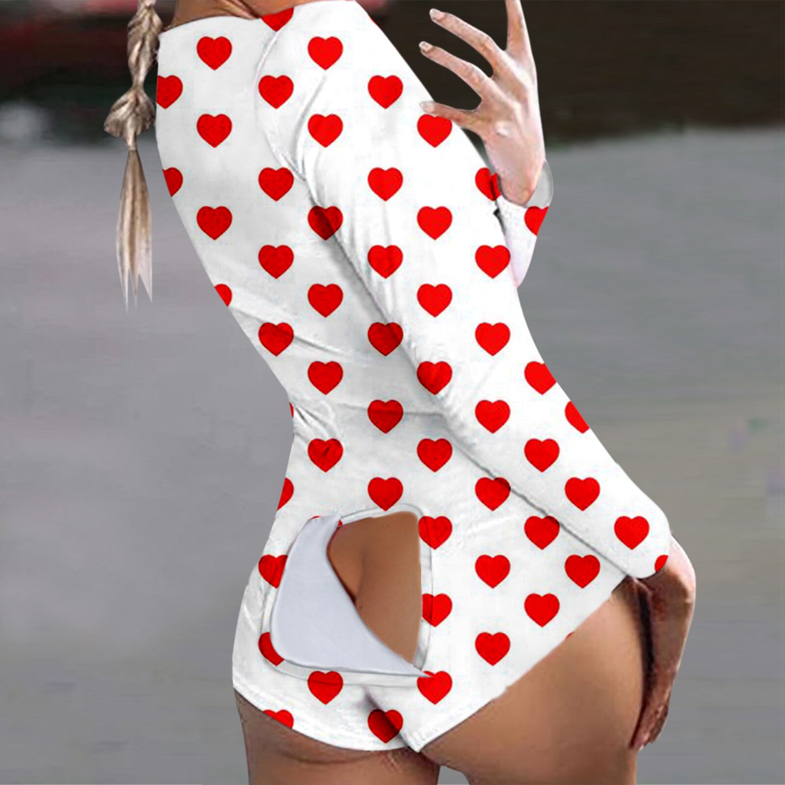 4 # otwórz Butt body damskie Onesies przycisk w dół drukuj zestaw piżamy funkcjonalne zapinane na guziki klapy dorosłych kombinezon Onesies piżama