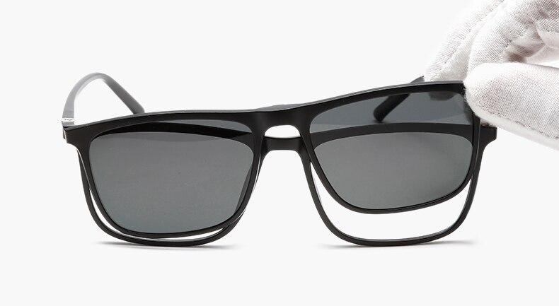Ralferty magnetyczne okulary mężczyźni 5 w 1 klips polaryzacyjny na okulary kobiety kwadratowe Sunglases ultralekkie okulary noktowizyjne A8804