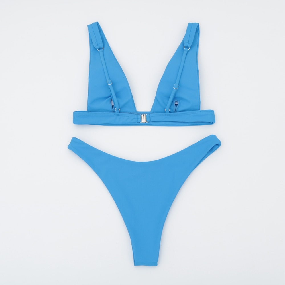 Nowe seksowne Bikini 2021 jednokolorowy strój kąpielowy kobiety stroje kąpielowe zestaw Bikini Push-Up brazylijski strój kąpielowy letnia plaża nosić strój kąpielowy XL