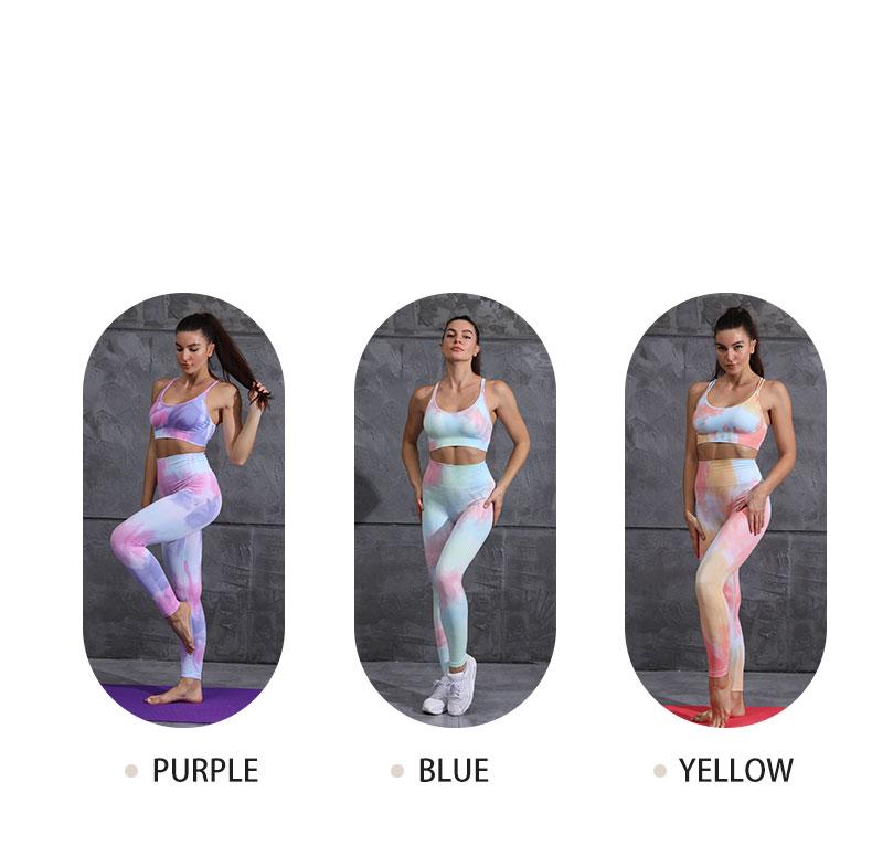 Nowy zestaw do barwienia bez szwu joga siłownia odzież sportowa wysokiej talii legginsy gimnastyczne garnitur stanik sportowy garnitury sportowe joga top 2020