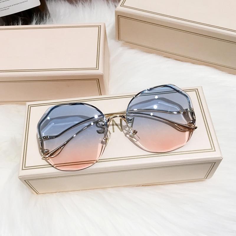MS 2021 nowych kobiet okulary bez oprawek UV400 marka projektant wysokiej jakości gradientu óculos z pudełkiem