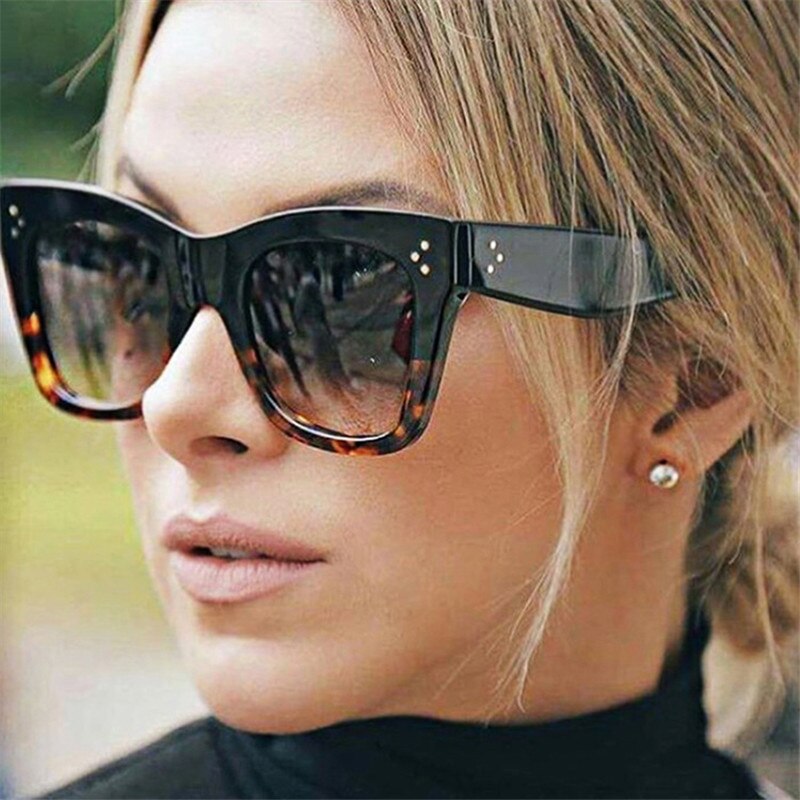 2020 kwadratowe okulary przeciwsłoneczne damskie duże rozmiary okulary luneta Femme luksusowe okulary przeciwsłoneczne damskie klasyczny nit Sun Glasse UV400