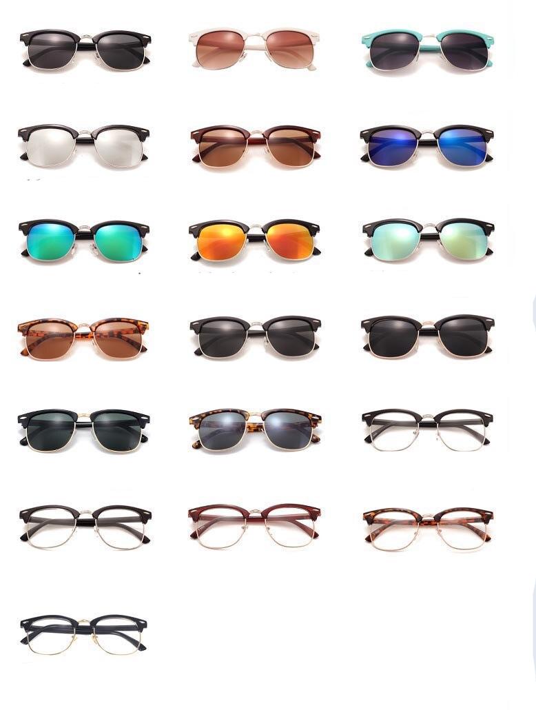 Mężczyźni UV400 okulary mężczyźni kobiety luksusowe Vintage semi-rimless marka projektant modne lustrzane odcienie dla kobiet promienie okulary