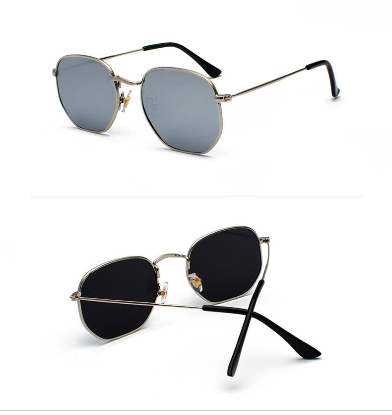 Mężczyźni Sunglases sześciokątne okulary nowe kobiety metalowa rama okulary wędkarskie złota herbata okulary lentes de sol hombre okulary UV400