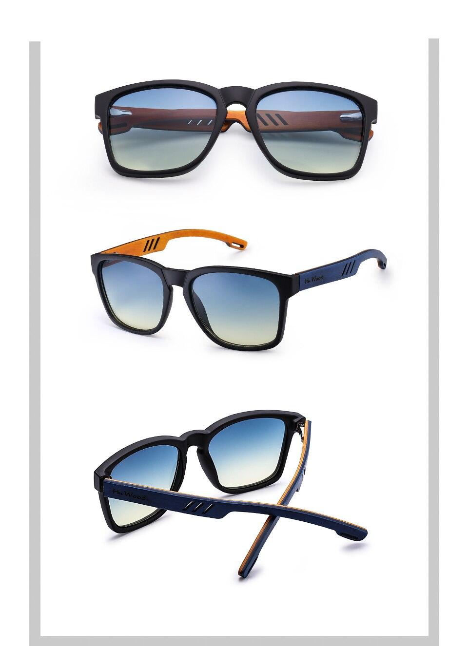 HU drewna marka projekt okulary polaryzacyjne Skateboard drewniane okulary przeciwsłoneczne dla mężczyzn kobiety soczewki jazdy gafas de sol mujer GR8011