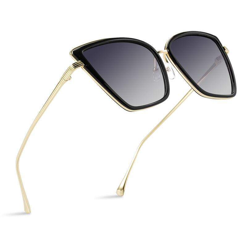 Damskie okulary przeciwsłoneczne typu kocie oko, metalowe damskie okulary vintage, designerskie, lustrzane, UV400, 2019