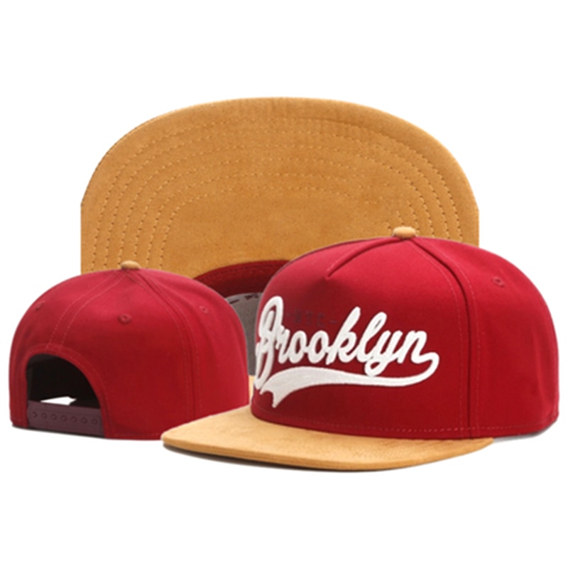 TUNICA marka FASTBALL CAP BROOKLYN sztuczny zamsz hip hop czerwony czapka typu snapback dla mężczyzn kobiety dorosły odkryty dorywczo przeciwsłoneczna czapka baseballowa kości