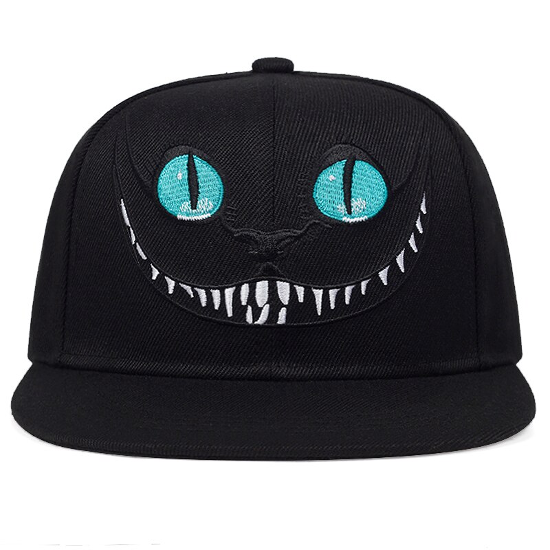 Nowy Cheshire wyszywany wzór kota czapka z daszkiem śliczna buźka czapki z daszkiem męski i damski uniwersalny bawełniany kapelusz regulowany czapka hip-hopowa