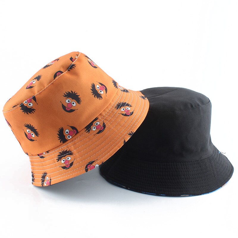 Letni kapelusz rybaka odwracalne kreskówki kapelusze wiadro dla kobiet mężczyzn ulica Hip Hop kapelusz wędkarski nadruk w stylu Vintage kapelusz wędkarski