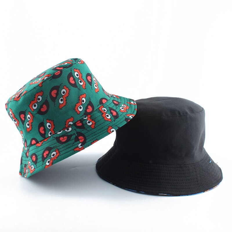 Letni kapelusz rybaka odwracalne kreskówki kapelusze wiadro dla kobiet mężczyzn ulica Hip Hop kapelusz wędkarski nadruk w stylu Vintage kapelusz wędkarski