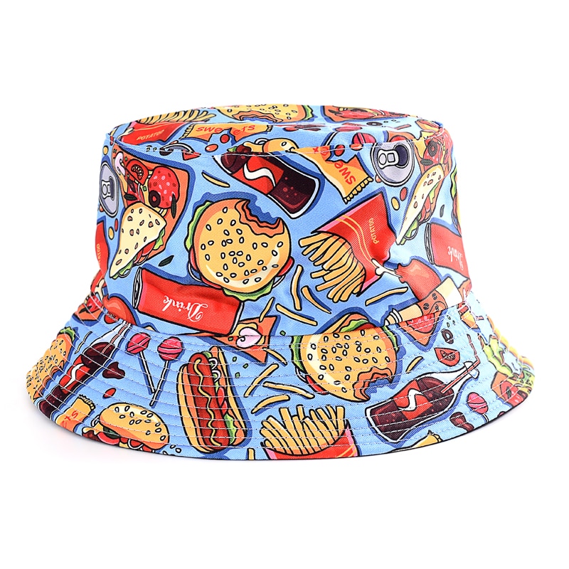 2021 nowe letnie kreskówki Graffiti kapelusz typu Bucket dla kobiet mężczyzn odkryty składany Bob kapelusz rybaka dziewczyny chłopcy Gorros Panama Sun Hat