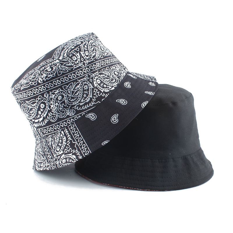 2021 nowych moda nadruk w stylu Vintage kapelusze wiadro odwracalne Bob Chapeau Femme Hip hop czapki Gorro mężczyźni kapelusz rybaka