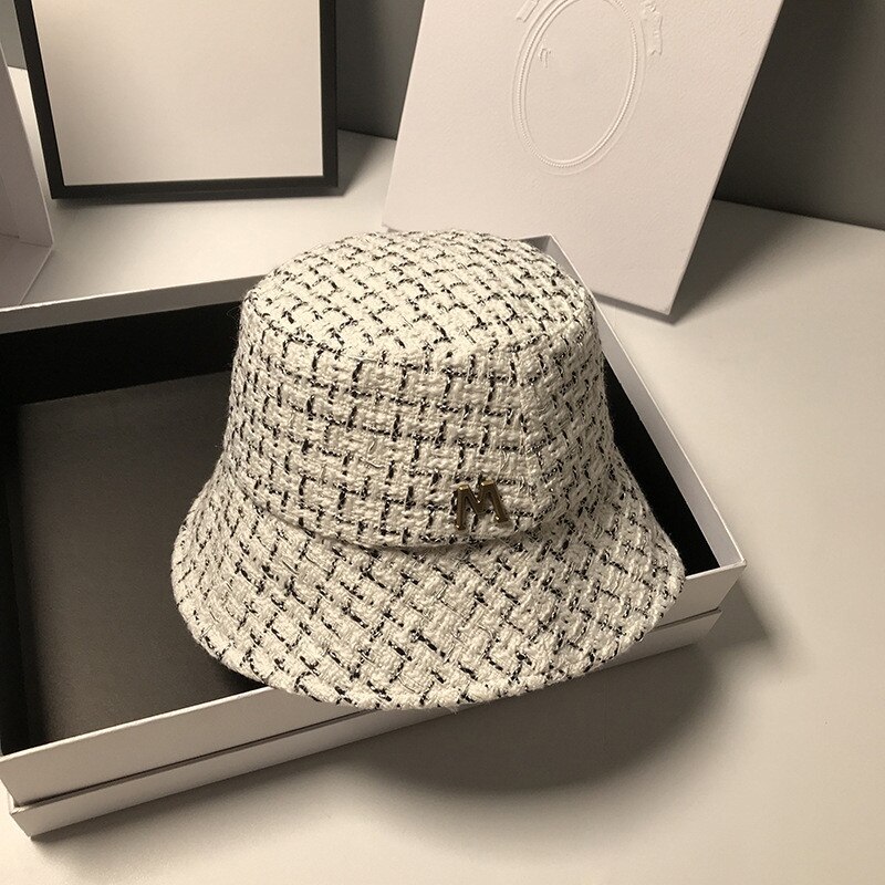 202008-28-BD klasyczna wielka brytania Tweed plaid M list wypoczynek kapelusz wędkarski mężczyźni kobiety kapelusz rybacki