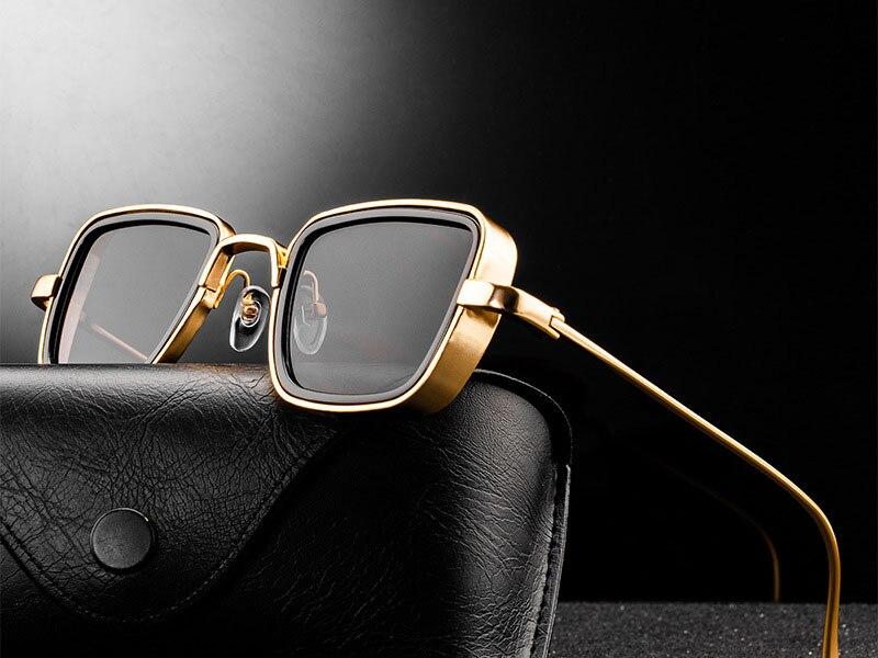 W stylu Vintage Steampunk okulary mężczyźni 2020 Retro metalowe kwadratowe okulary Trendy marka okulary odcienie dla kobiet lunette de soleil