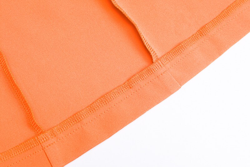 Hugcitar 2019 z długim rękawem marynarka slim sukienka jesienno-zimowa moda damska pure orange streetwear stroje windbreak