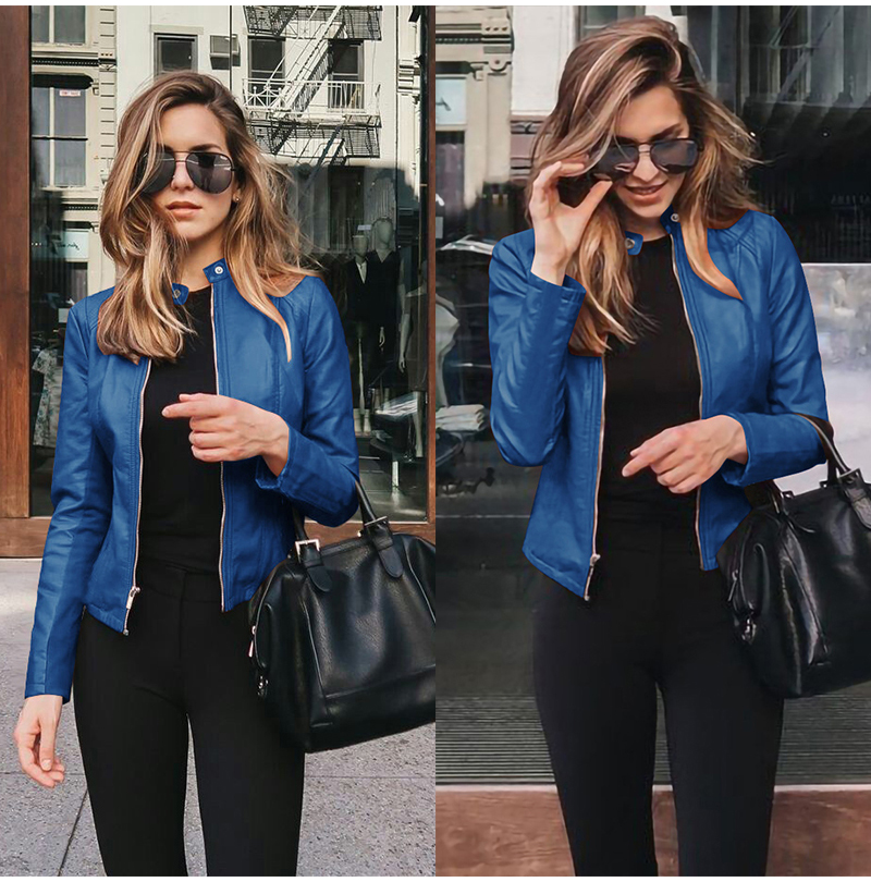 Kurtka kobiety płaszcz kurtki PU skóra utrzymuje ciepła moda z długim rękawem czarny niebieski płaszcz gruba ciepła kurtka damska 2020 topy zima