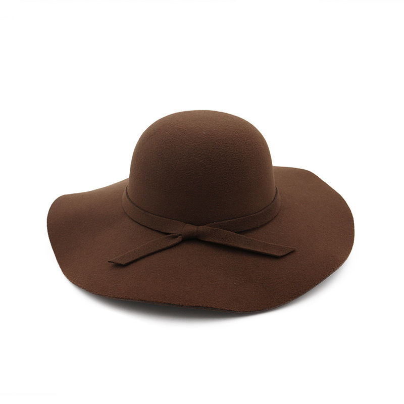 Nowa czapka kapelusz Fedora Top damski kapelusz damski klasyczny puszysty szeroki rondo wełniany melonik filcowy kapelusz plażowy ciepły damski kapelusz Fedora kapelusz wędkarski