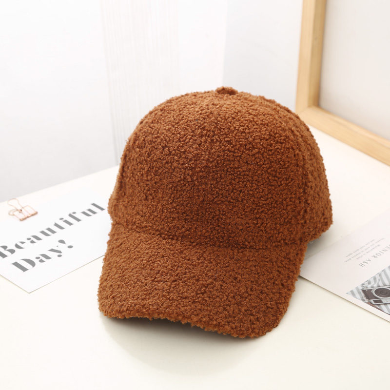 Jesień zimowa czapka z daszkiem kobiety sztuczna wełna jagnięca czapki wersja fala ciepła czapeczka pluszowe czapki baseballowe wiosna czapka z daszkiem